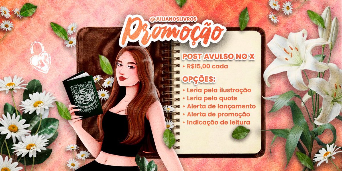 Julianoslivros's tweet photo. Oi, gente! 💖
Aproveita minha promoção pra garantir a divulgação do seu livro ✨

💬 qualquer post no X por 15$

📚 Perfeito pra destacar aquele quote marcante, ou aquela ilustra linda ✨

💌 Me chama na DM pra garantir sua vaga! https://t.co/O25gcczNyz