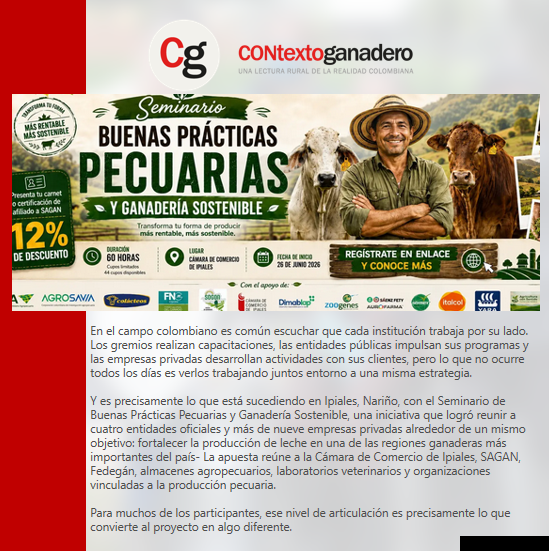 PlGuavio's tweet photo. Con el foco puesto en la sostenibilidad y la  calidad de la leche, el nuevo seminario en Ipiales ofrecerá herramientas  prácticas a los ganaderos de Nariño para enfrentar desafíos climáticos y  económicos de este año.
@Fedegan
@jflafaurie
@FacatativaPl
@PL_Zipaquira
@ubate_pl https://t.co/dcSK6Xzwze