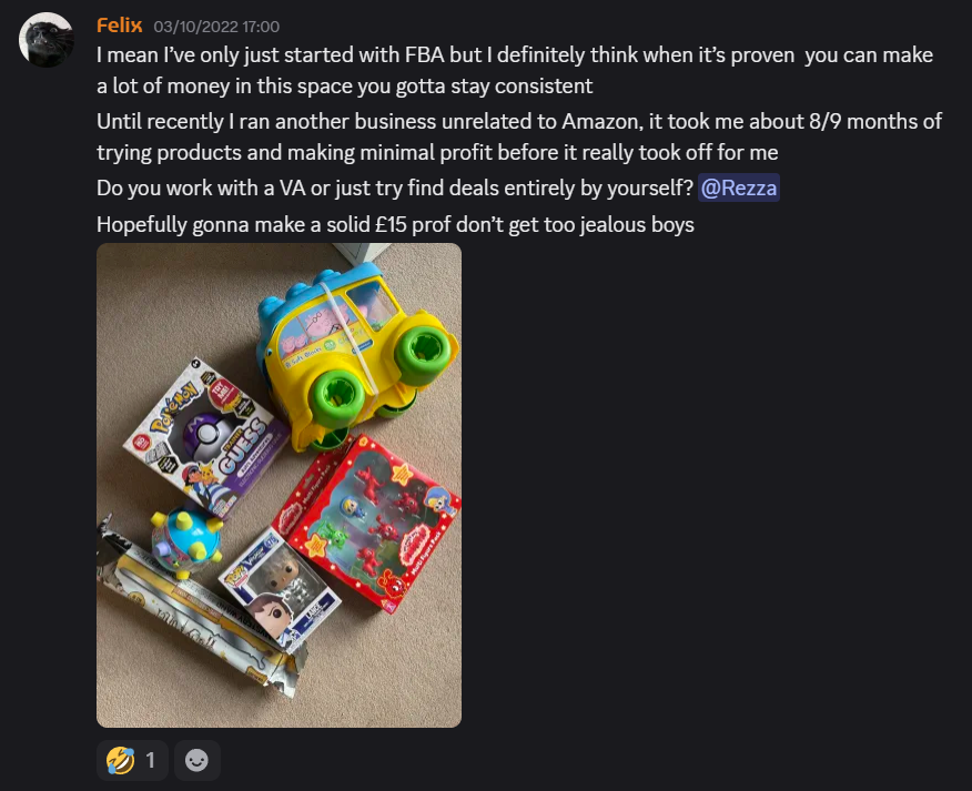 FelixAmazonCat's tweet photo. These messages are what kicked off Amazon FBA for me. 

Can even see my first ever products that I sold on Amazon, copped those from B&M after touring the store for hours. I actually made a loss on half of the products in that photo. But I didn't give up. I could smell the money.

Last 30 days I cleared £53K in profit, £252K in revenue.

Drop a reply below and I'll give you a random tip if you just started getting in to FBA, or even if you're years deep and just want a push in the right direction 😉