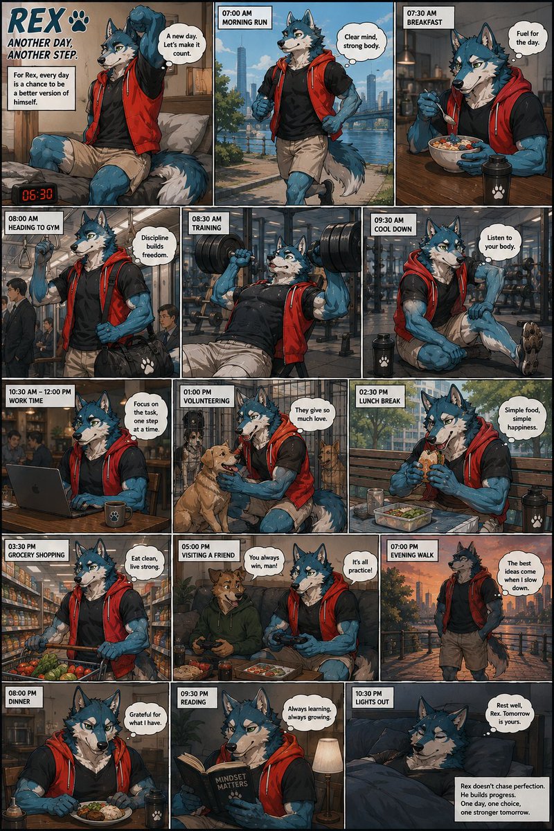 redmattersza's tweet photo. rex's day. ai comic https://t.co/qs8leQs4x8
