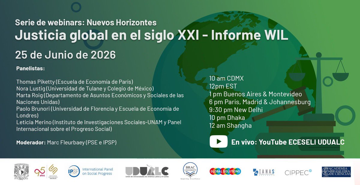 Marxella's tweet photo. El 25 de junio @PikettyWIL hablando de Justicia global en el siglo XXI @UDUALC @IISUNAM https://t.co/Y7ntJVfIDu