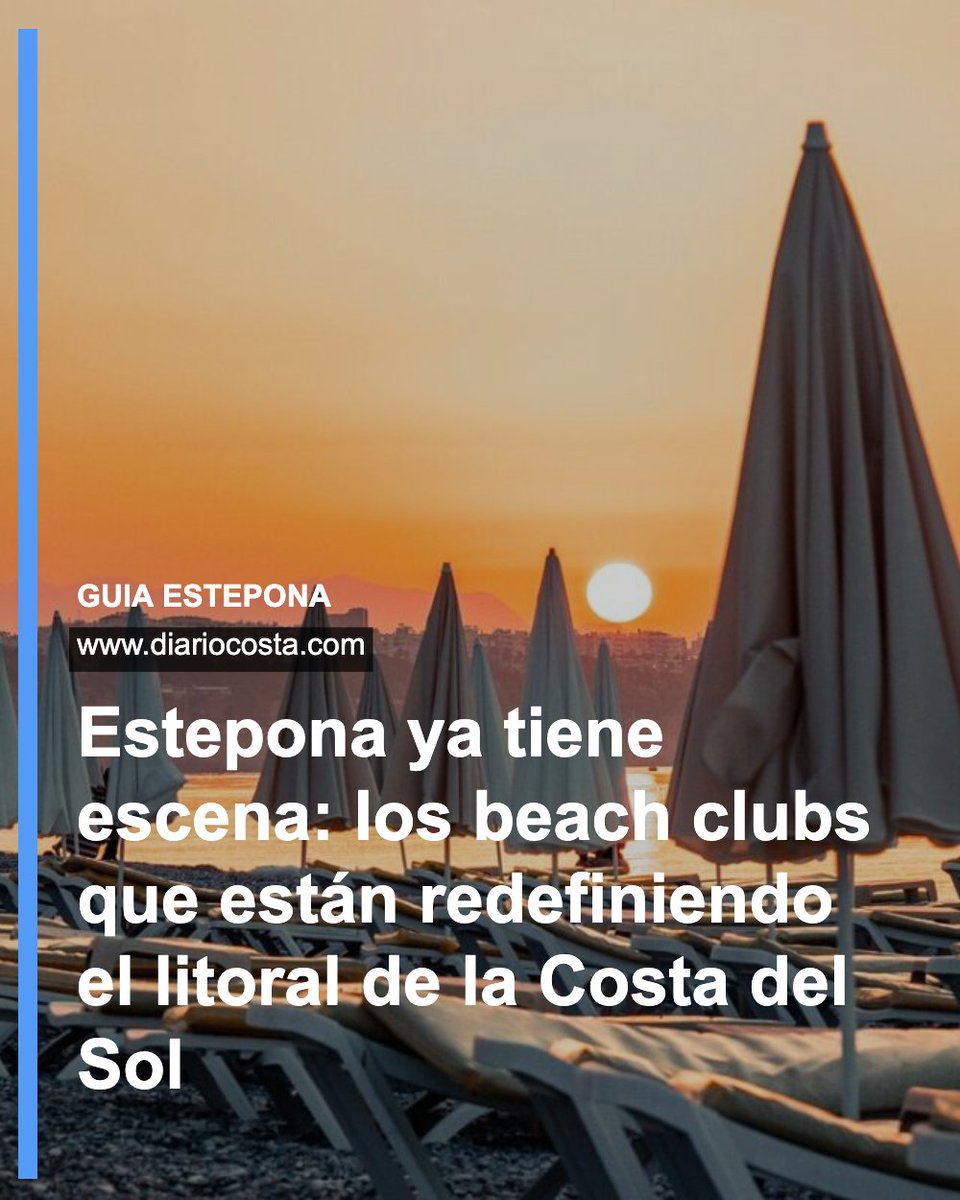 DiarioCosta's tweet photo. Los beach clubs son el indicador más legible del cambio que se está produciendo en la oferta turística y gastronómica en Estepona. Guía de Beach clubs🔵 Leer más: https://t.co/DcZkOBAcTC https://t.co/7w0eV1PVUN