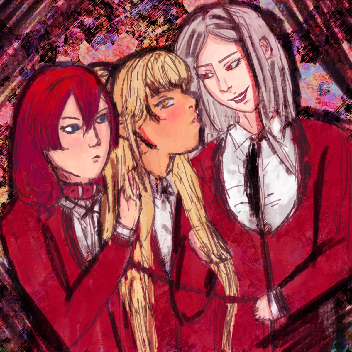 kakegayuri365xx's tweet photo. ♡ had a small burst of inspiration after talking to @kakeloving so... toxic poly yuri what do we think- ♡ #kkgtwt #kakegurui #kakeguruitwin #polyyuri #marysecretlylikestheattention #trustmebro https://t.co/qgf14qrBap