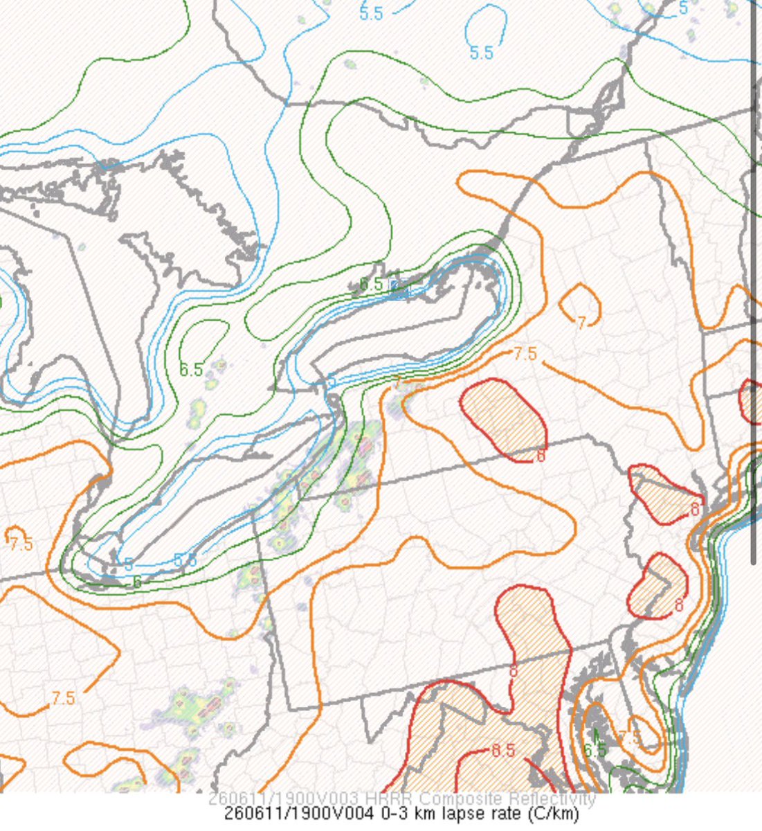 sambrandt99's tweet photo. Widespread storm development amidst strong instability, moderate westerly 0-3 km shear, and steepening low-level lapse rates will support damaging wind gusts with multicell clusters. Given enough cold pool organization, a forward-propagating MCS may also be possible. https://t.co/uL5iVKaDHJ