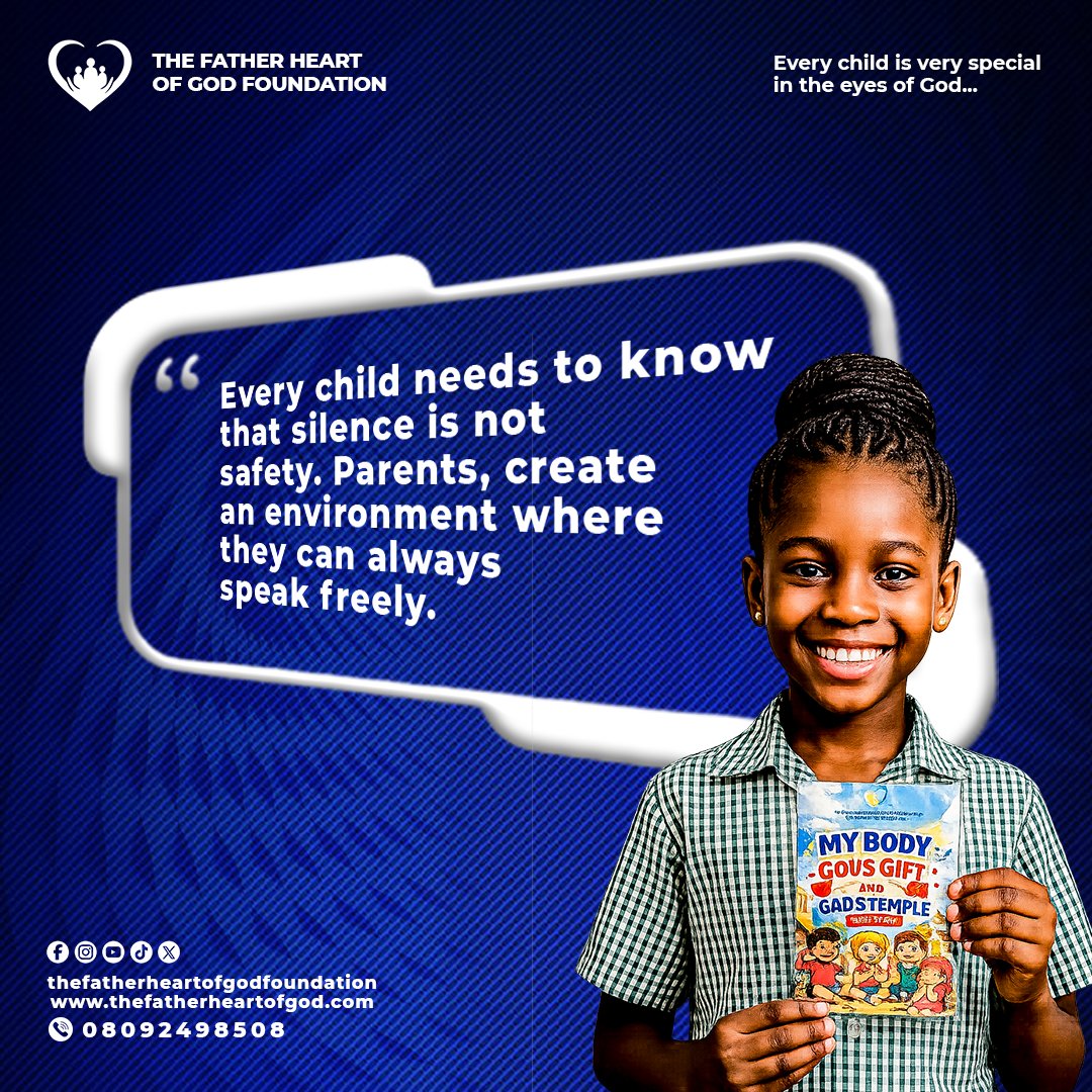 TFHOGFoundation's tweet photo. FIVE THINGS EVERY CHILD SHOULD KNOW, CHECK OUT FOR NUMBER FIVE! #fyp #explore #EveryChildIsSpecial #everychildmatters #thefatherheartofgodfoundation https://t.co/Y7KQndXvoG