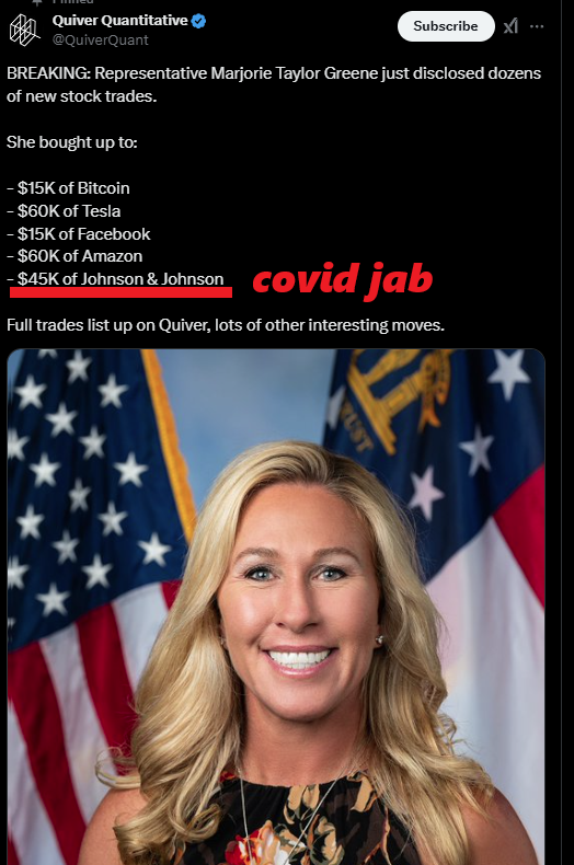 FCBD3CODE's tweet photo. @mtgreenee This you?  Yes it is.  You were very happy to drop 40k on the makers of the Jab you are so against Majorie.  You are a Hypocrite. https://t.co/HsS4vpbHRh