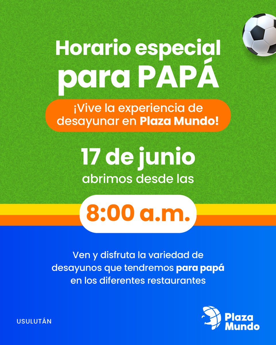 PlazaMundo_'s tweet photo. 👔💙 Comienza el Día del Padre en Plaza Mundo. Este miércoles 17 de junio, abriremos desde las 8:00 a.m. para que vivas la experiencia de desayunar junto a papá. https://t.co/11J4YLPs7T