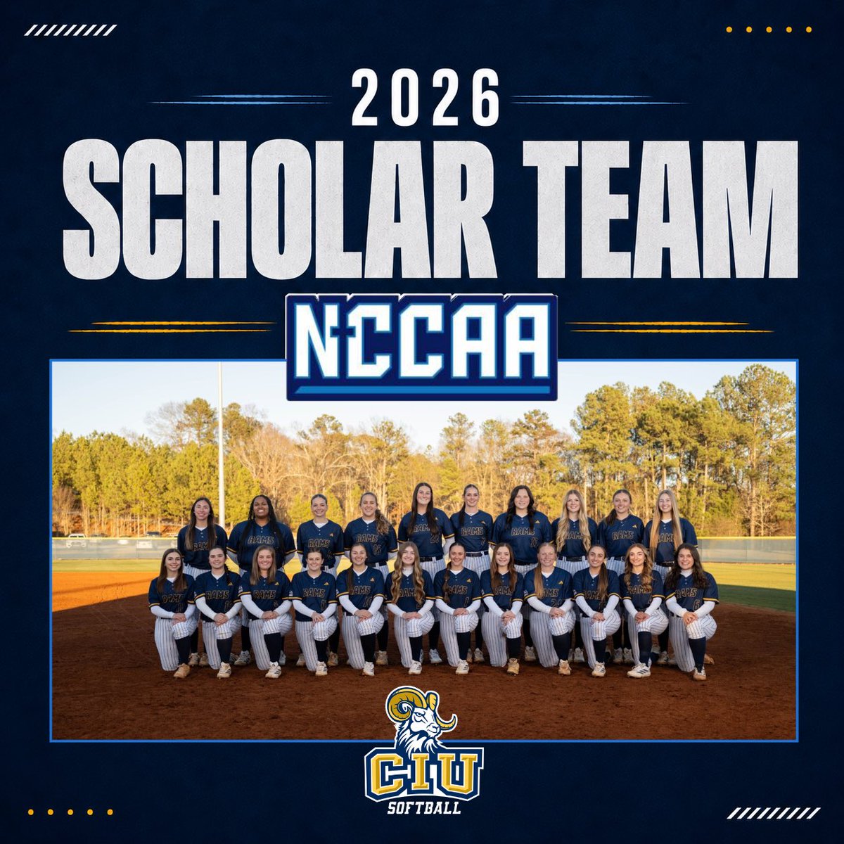 CIURams's tweet photo. Congratulations to @ciuramssoftball for being named an NCCAA Scholar-Team yet again! 🥎🤓📚

The Rams had over a 3.60 GPA as a team! https://t.co/AVYgD1STr5