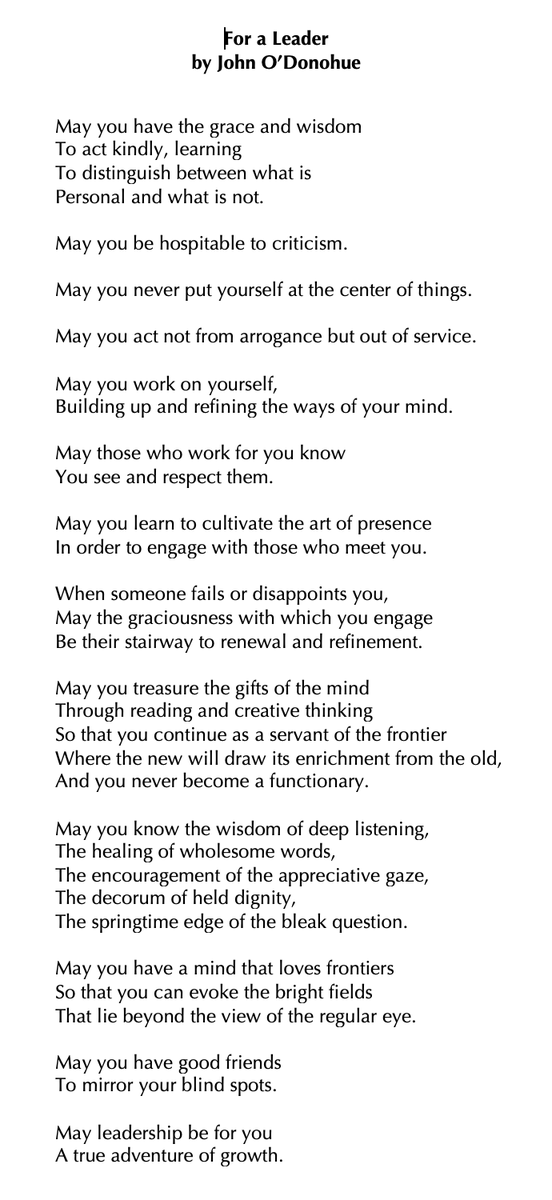 mathyouerickson's tweet photo. So grateful that a dear friend shared with me this “Blessing for a Leader” by John O’Donohue this week. I had read it before but it came at a very meaningful time. https://t.co/pJGzfIQ817