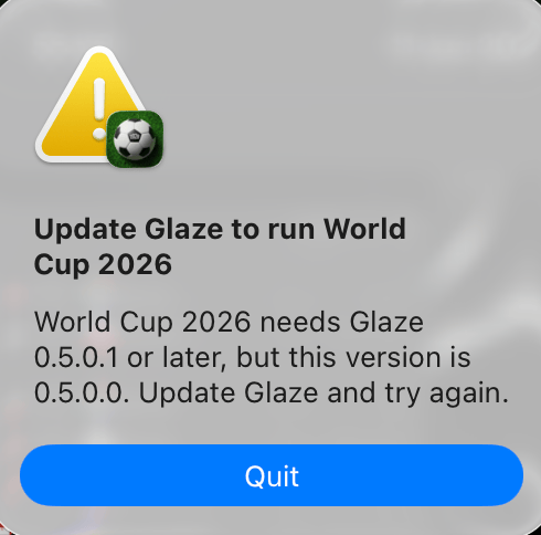 jstuffs_'s tweet photo. @thomaspaulmann @glazeapp But no update available when I check 🙁 https://t.co/J720ensPGh