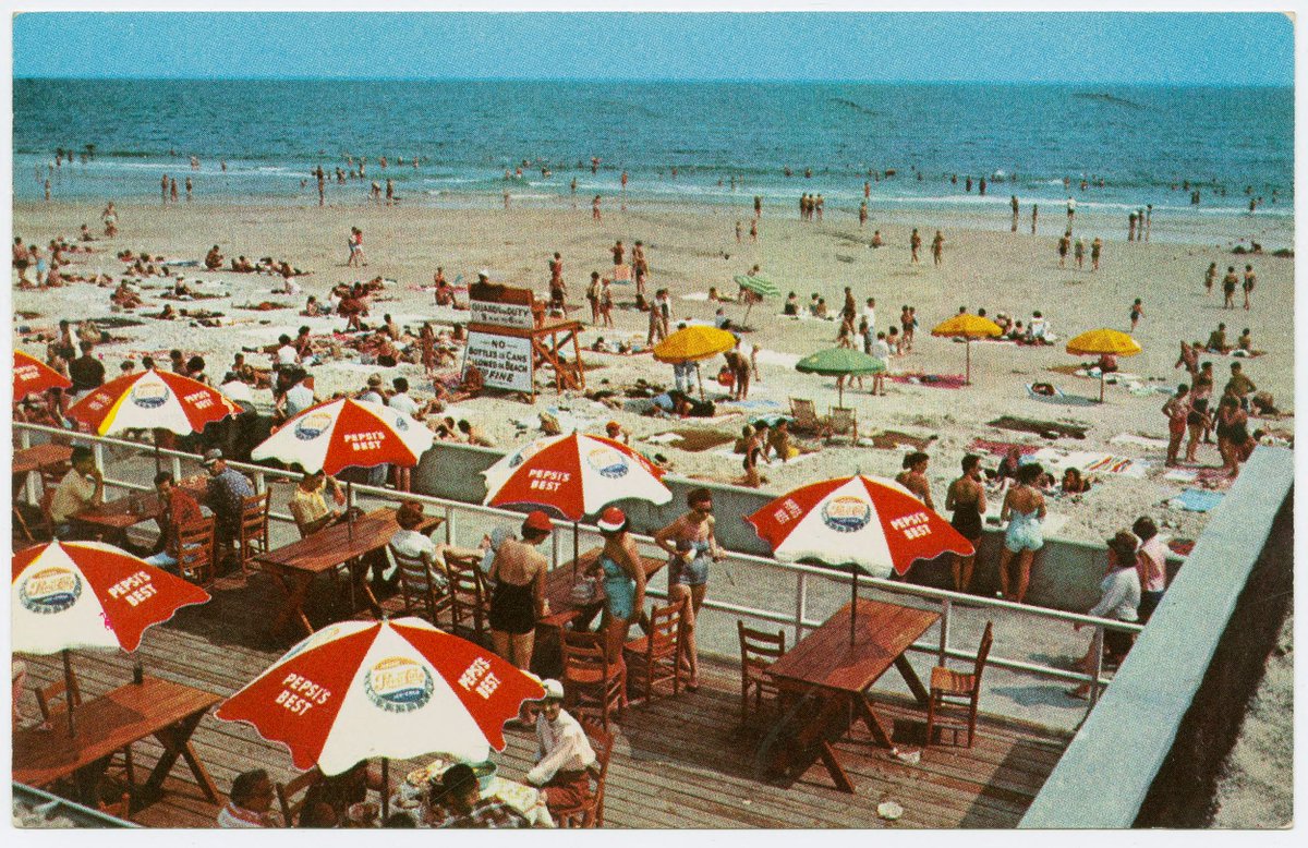 UNCLibrary's tweet photo. With temperatures rising and schools out for summer, many North Carolinians take to the coast for rest and relaxation. With that in mind, we wanted to feature a few of the beach-themed postcards in the North Carolina Collection. Which N.C. beach is your favorite? https://t.co/A9sj1sjz6s