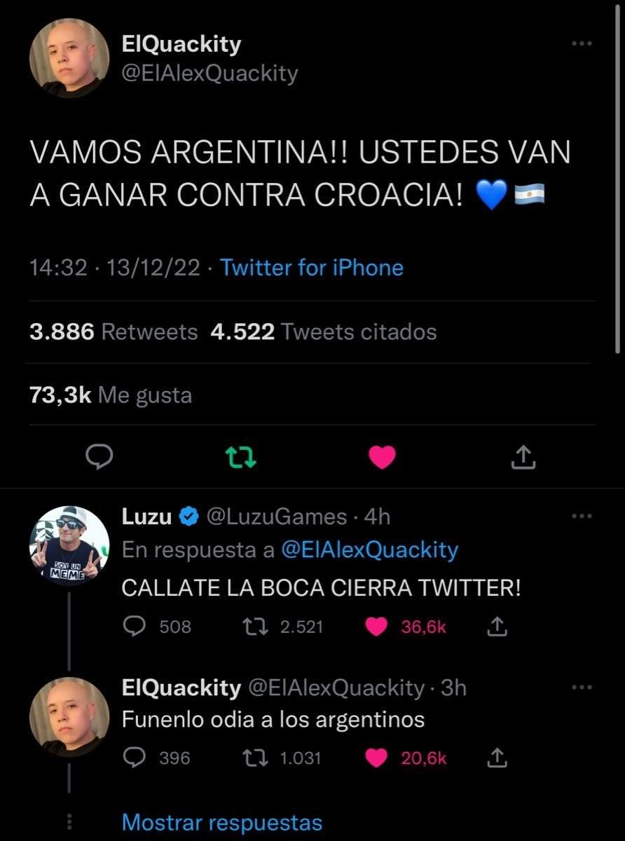 anquacks's tweet photo. Hoy comienza el mundial y es un excelente momento para recordar que en el mundial pasado, TODOS, PERO TODOS, ABSOLUTAMENTE TODOS los equipos a los que Quackity le hacía fuerza, perdían los partidos. Es la mera sal https://t.co/89vrfqXjjj