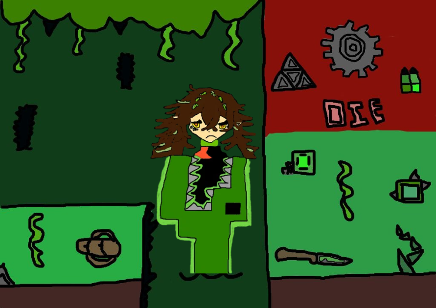 Retorneye's tweet photo. Kairyu was exploring the forbidden isle #KaiCrocArt #geometrydash https://t.co/v8Ww5tWkwg