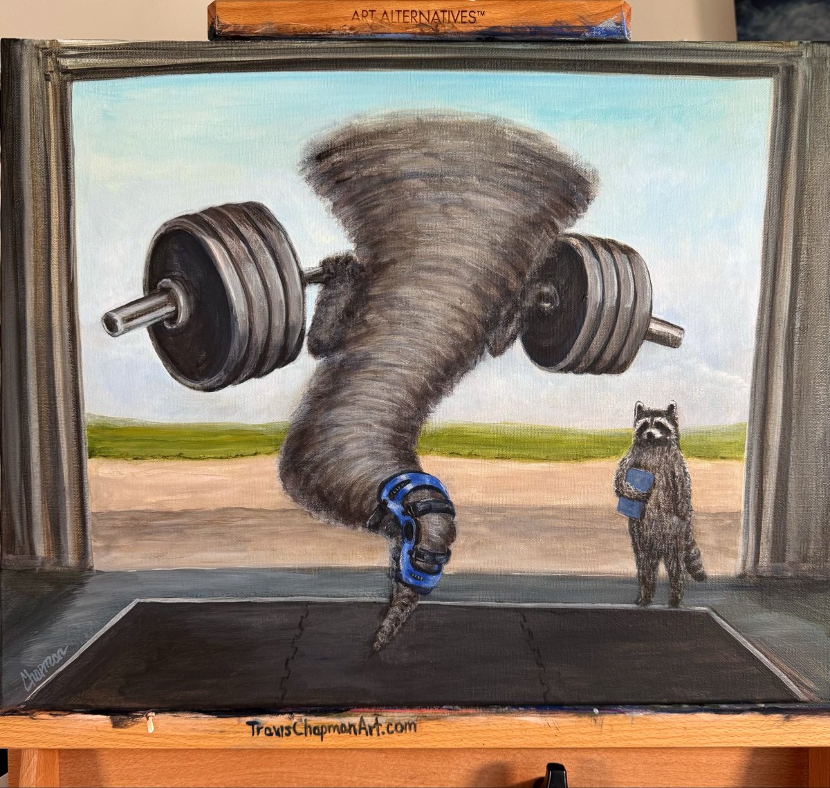 Travispaints's tweet photo. Tornado torn ACL rehab. My painting. https://t.co/Wb5wOq9et6