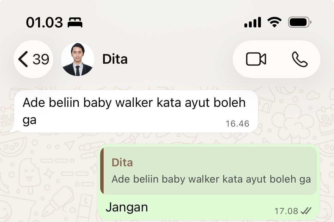 ririnnnnr's tweet photo. Dengan lantang ku menjawab
Selain udh ga di rekomendasi sama dsa, anaknya baru mulai merangkakkk aku pgn puas puasin dia merangkak dl biar motorik nya bagus😭😭😭 https://t.co/zS5KOHkD5C
