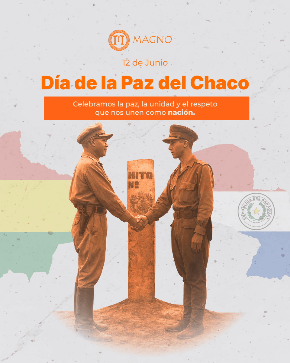 MagnoLinea12's tweet photo. 🇵🇾 En el Día de la Paz del Chaco recordamos una fecha que simboliza la unión, el coraje y la esperanza de todo un pueblo.

Honramos a quienes marcaron nuestra historia y nos inspiramos en su legado para seguir construyendo, juntos, un Paraguay que avance con respeto y compromiso https://t.co/EaFpOf2Slj