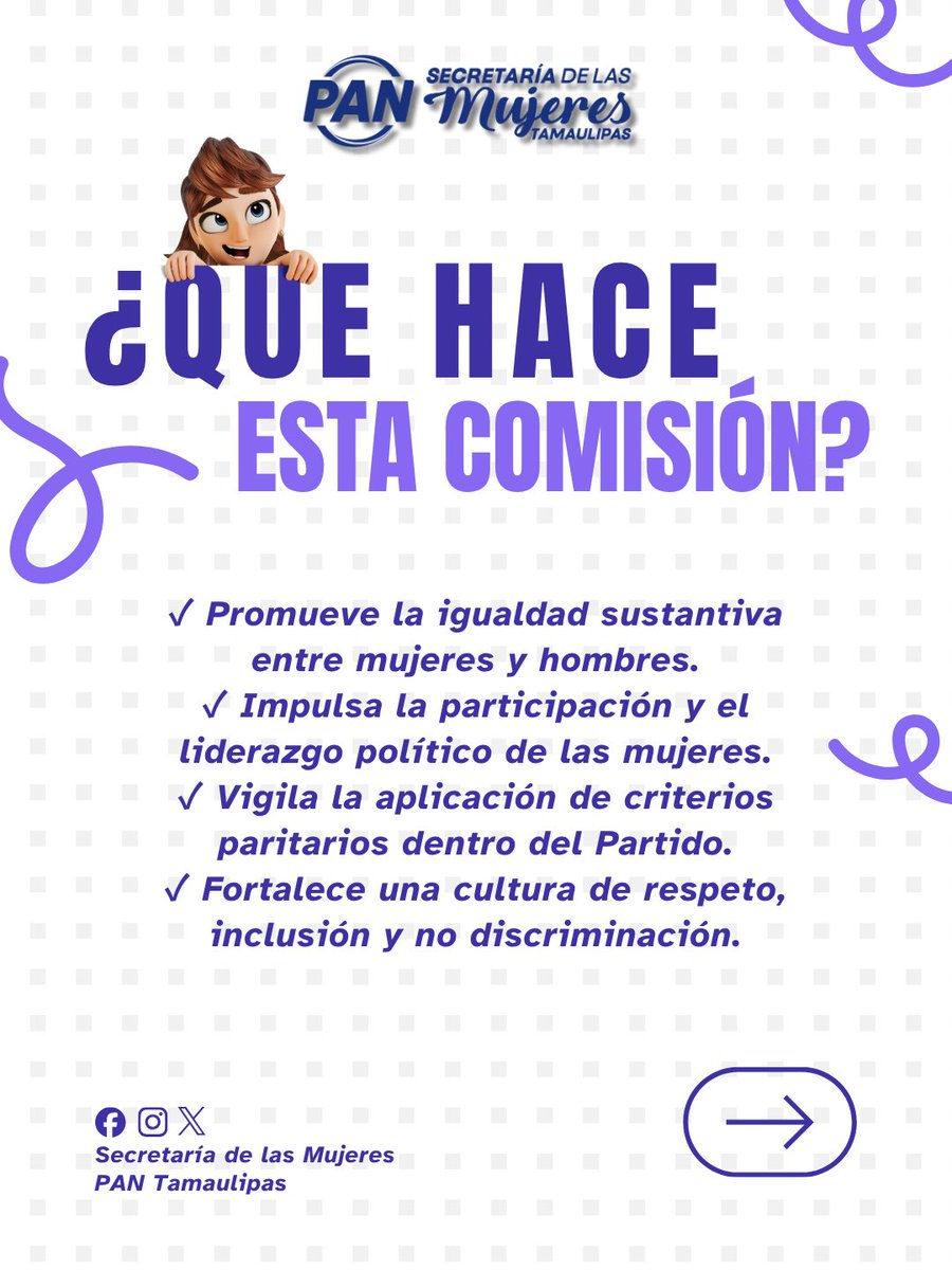 mujerespantam's tweet photo. 💜 La participación política de las mujeres debe ejercerse libre de violencia.

Conoce la Comisión para la Prevención, Atención y Erradicación de la Violencia Política contra las Mujeres en Razón de Género del PAN y sus principales funciones.

1/2 https://t.co/ItqEaN8T4X