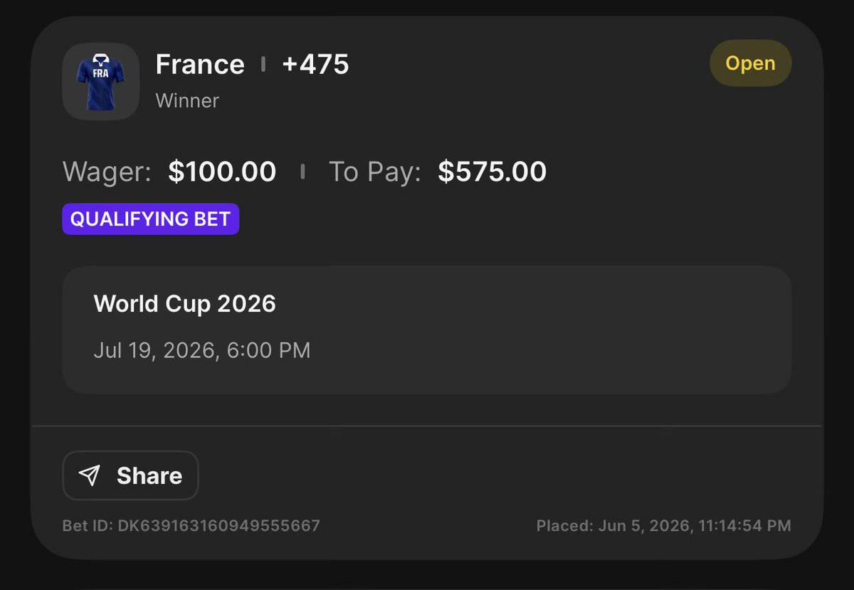 CPTRedStache's tweet photo. @DKSports Let’s go USA! 🇺🇸  I know this says France for the promo! https://t.co/1qqE4lrPyR