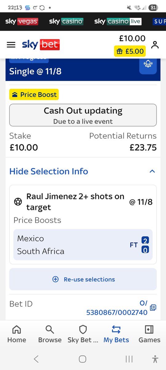 Cutler69's tweet photo. @SkyBet Still not paid this this tho...... https://t.co/f6teZPI6mk