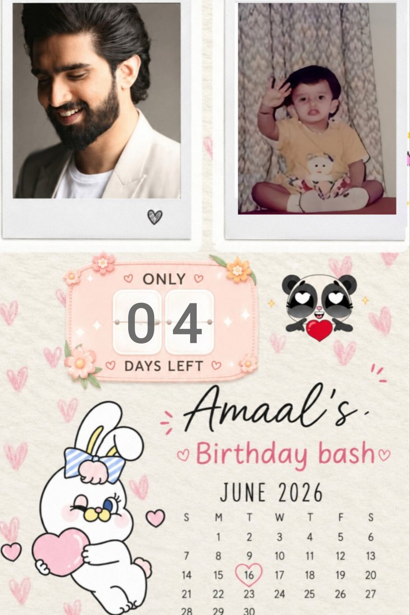 suhaniekladki1's tweet photo. ┏┓┏┓
┃┗┛ ʜᴀᴘᴘʏ_ 04 ᴅᴀʏꜱ ʟᴇꜰᴛ 💟
┃┏┓┃🄱🄸🅁🅃🄷🄳🄰🅈
┗┛┗┛🄸🄽 🄰🄳🅅🄰🄽🄲🄴
@AmaalMallik ❤️

May God keep u healthy,ur life be full of positivity,ur dreams come true,&amp; ur music get worldwide recognition.

#AmaalMallik #AmaalBirthdayFest #AmaaliansFest2026 https://t.co/6RscFpOcwF