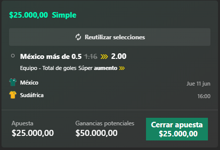 LuchitoBets's tweet photo. SuperAumento de Bet365

x2 un gol de Mexico

Es rarisima pero se tendria q dar free https://t.co/wNET14sGXV