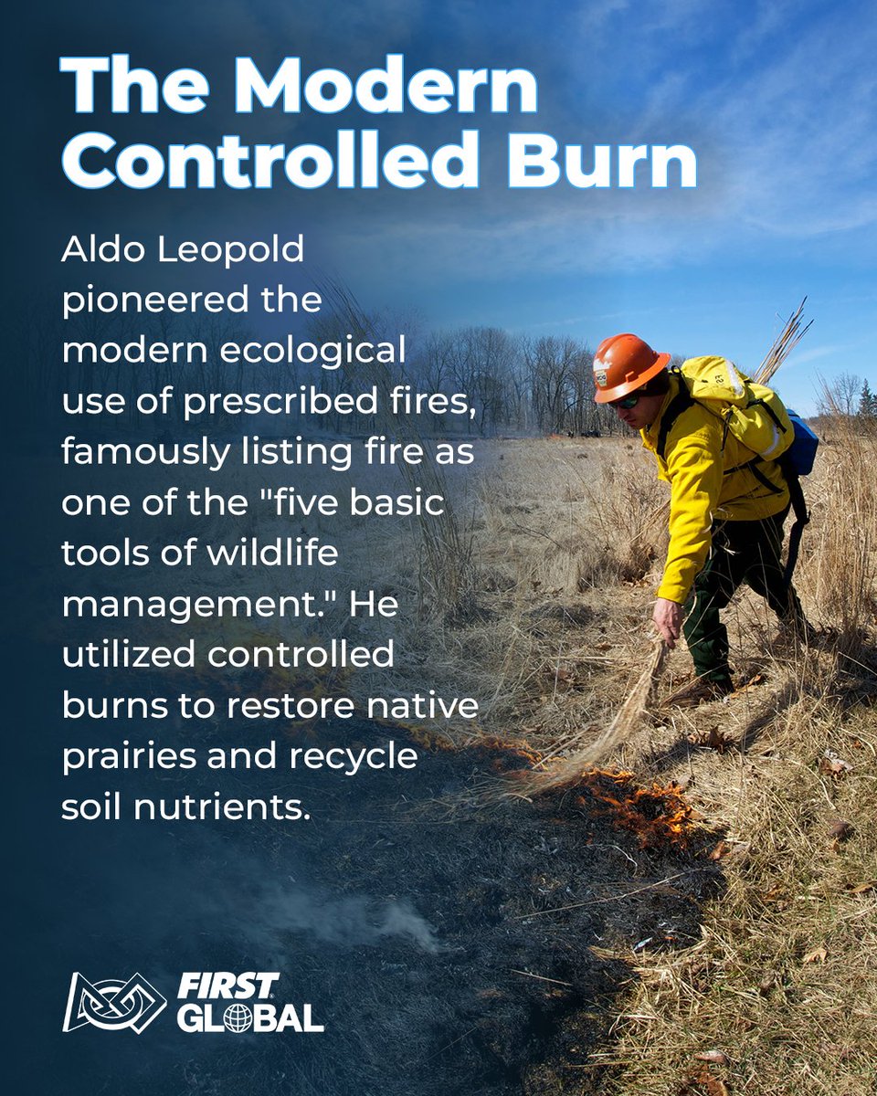 F1RSTglobal's tweet photo. Innovation💡 isn't only about new technology, but also be about new ways of thinking. 🤔 From the modern controlled burn to his "Land Ethic," Aldo Leopold pioneered conservation by showing that healthy ecosystems depend on the interconnectedness of people, wildlife, and the land. https://t.co/7WxRw7yako