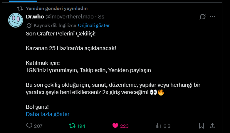essekogullari's tweet photo. @imovertherelmao @Minecraft proof I retweet https://t.co/qvpV5x0Z4C
