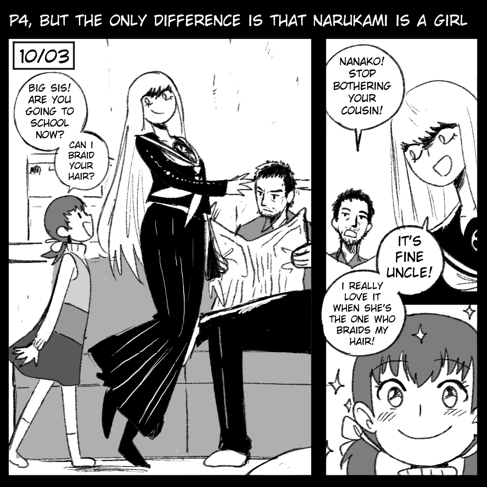 wanderjegson's tweet photo. Persona 4, but the only difference is that Narukami is a girl (3) https://t.co/zC9ExJvbmw