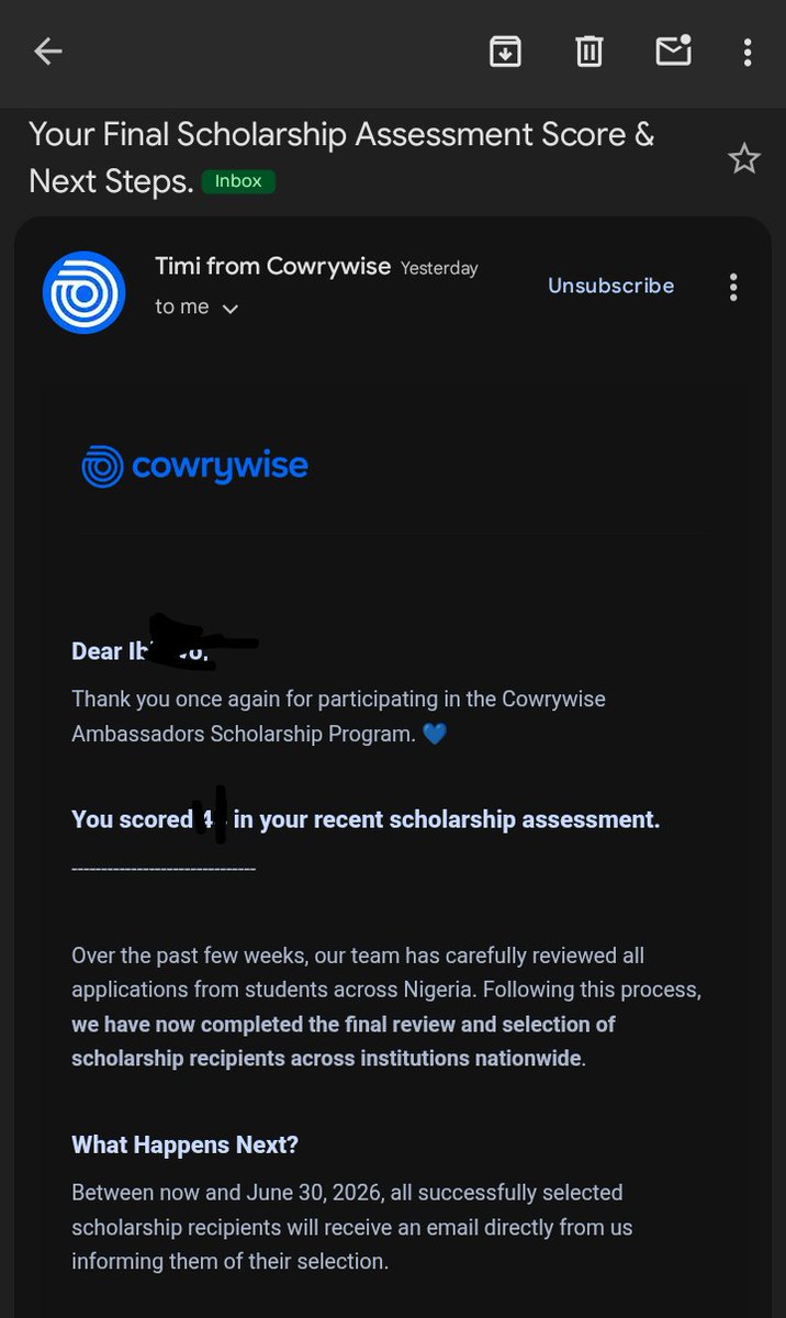 Hemmy_Core's tweet photo. Is there anyone that had 48 and above in the recent cowrywise scholarship assessment 
Kindly comment under this post, make we reason something together. https://t.co/3MTvmjZS5T