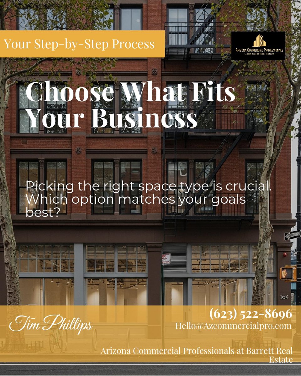 AZ_CRE_PRO's tweet photo. Phoenix office space focuses on admin needs, while retail demands visibility and industrial cares about access and scale. Each tradeoff can make or break your plans. Which fits your business best? https://t.co/o2XF9XsuFO