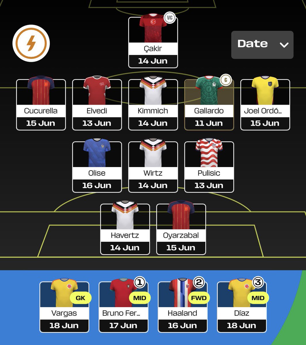 FPL_Jack15's tweet photo. GW1 locked

£1M ITB for 2 planned moves next week to bring in France and Brazilian assets 

Good luck all 

#WCfantasy https://t.co/mJXqKDPF7r