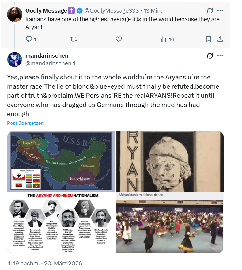 MoH_Spirit's tweet photo. @JustRaging01 IRANIANS are Aryans
IRANIANS are PERSIANS
Since I am neither Iranian nor Persian, I am also not an Aryan‼️⛔️
🫸ARYANS = MUSLIMS, MONGOLS https://t.co/DUJSLasuAe