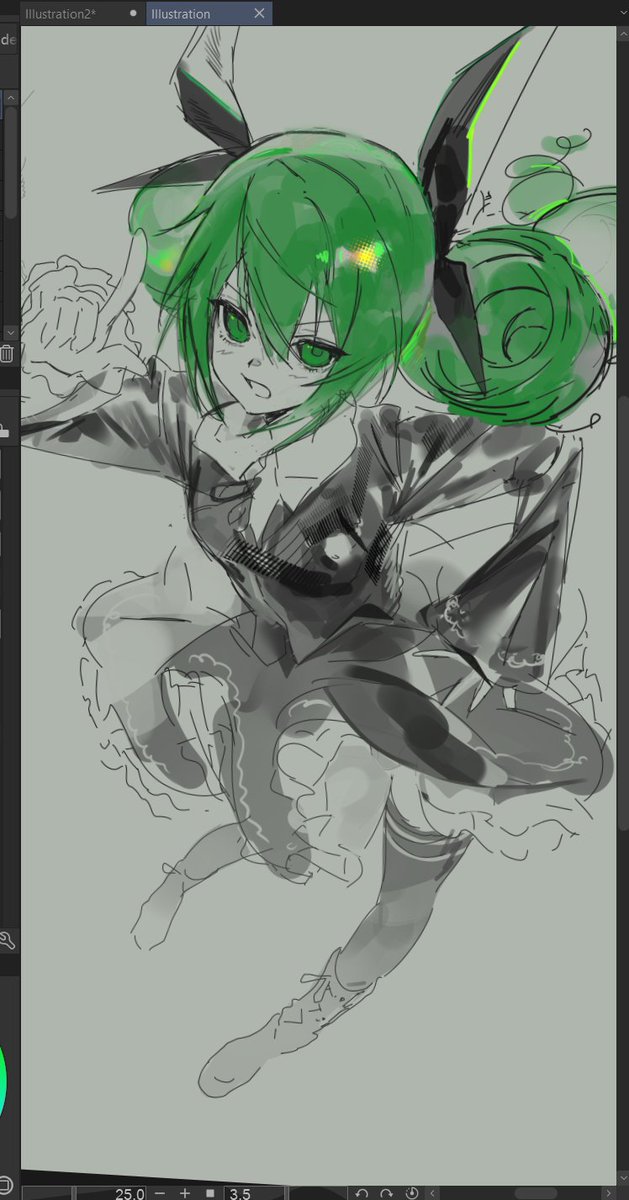 eskm00's tweet photo. dark angel miku sketch https://t.co/cNRjXktUwd