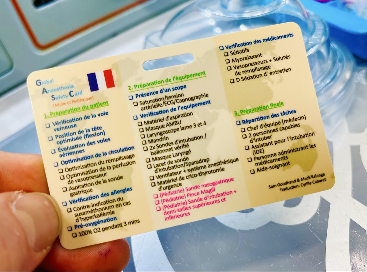 SamGoodhand's tweet photo. The Global Anaesthetic Safety (GAS) card has received great feedback in many African nations, distributed by @SAFE_courses and @wfsawca. 

We’ll soon distribute sample cards to anaesthesia societies and keen providers in LMIC. Pls DM me or @mack_kalengajr if interested. 🌍 🇬🇧🇫🇷 https://t.co/JUUARwZAeT