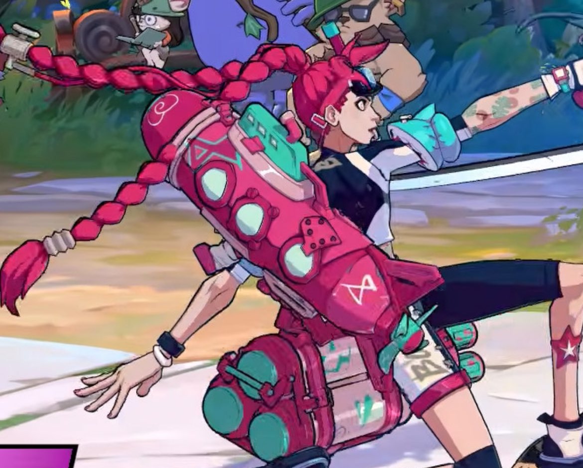 zaun_s18's tweet photo. She’s got the firelight symbol all over that rocket she’s so in love 😭😭#timebomb #2xko #jinx #ekko @Play2XKO https://t.co/micCy79gr7