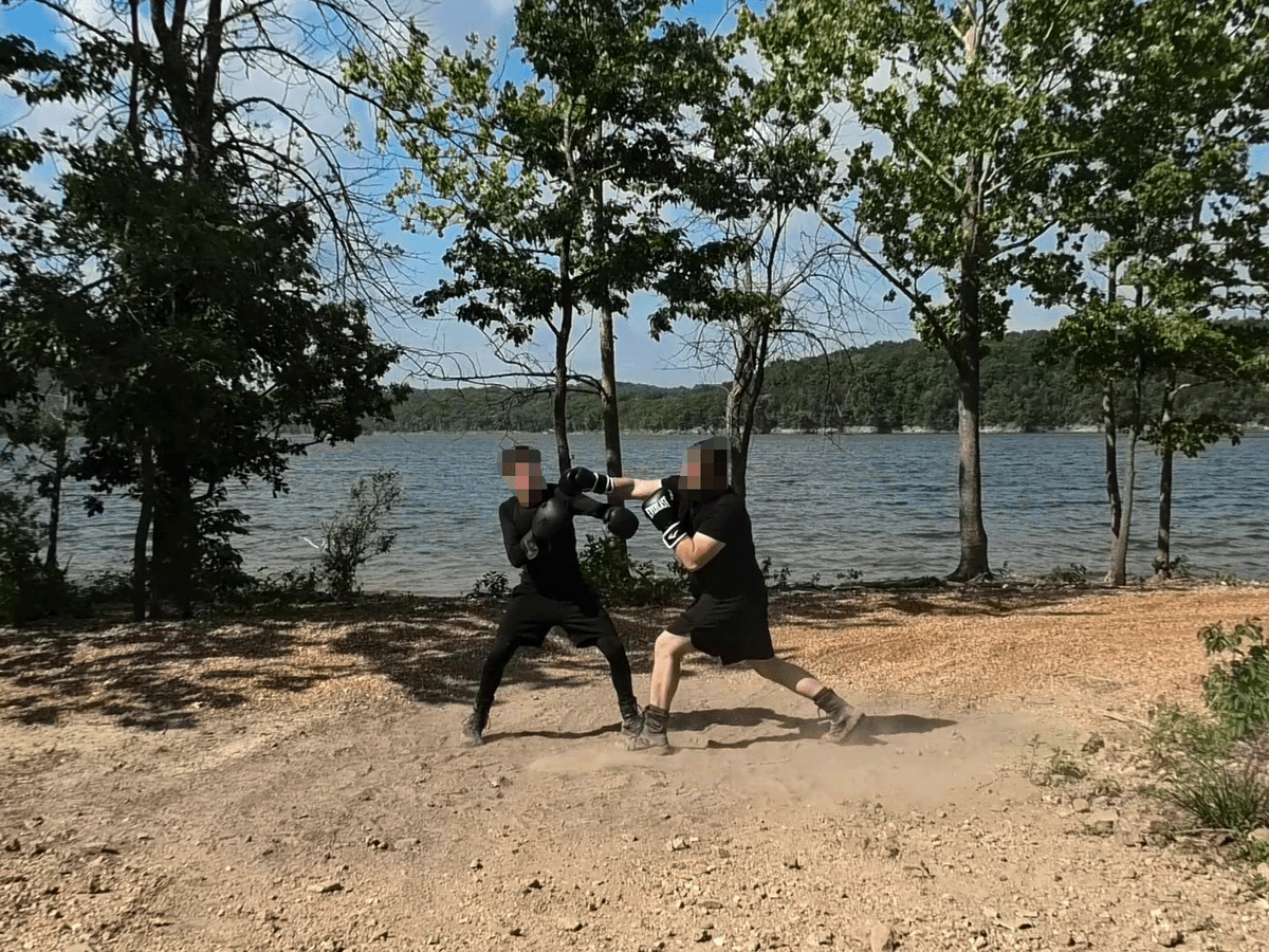 SonsOfHengist's tweet photo. Sons of Hengist conducted a training activity in Southern Missouri.

Members drilled boxing techniques and sparred.

@SonsOfHengist | @FolkishVanguard https://t.co/4y1PJFJcJZ