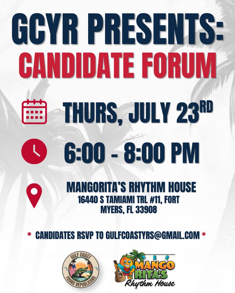 BrendonLeslie's tweet photo. I’m hosting a candidate forum in Lee County on July 23rd

It’ll be one of the largest gatherings of republican voters in an area that provides the most republican votes for statewide elections

I’m personally inviting @JayCollinsFL, @Paul_Renner and @j_fishback 

If you’re a qualified candidate running for any seat in Lee County, please email us to RSVP your spot

This will be a one stop shop for voters to meet most of their local candidates!