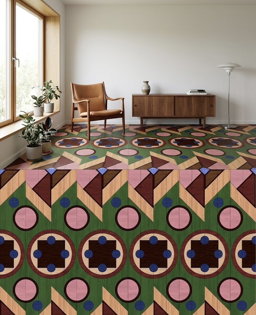 adamnfurman's tweet photo. Stained wood parquet flooring that I designed back in 2014 https://t.co/BiuB6DEdF0