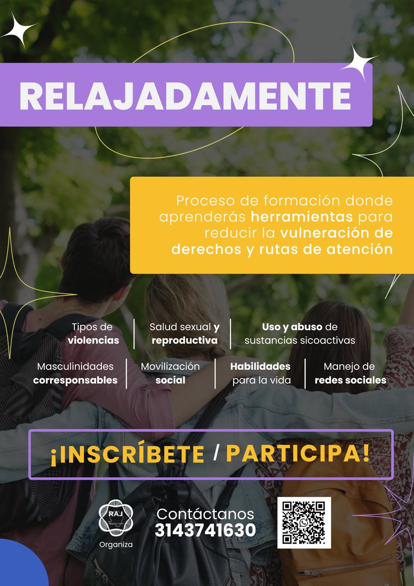 RedActivaJuveni's tweet photo. Hola, en el marco de presupuestos participativos 2023 desarrollaremos Relajadamente, un proceso de formación que se realizará en distintos espacios de Kennedy y los horarios los sacaremos basándonos en tus respuestas

Si deseas participar ¡Inscríbete aquí! https://t.co/N9MmcpkJar https://t.co/6Dgap2f1hW