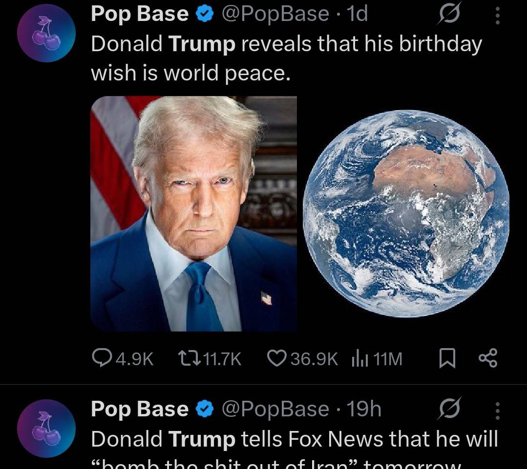 RealConorOil's tweet photo. Trump wished for world peace on his birthday, so sweet☺️❤️‍🩹 https://t.co/NkmhsI2fxj