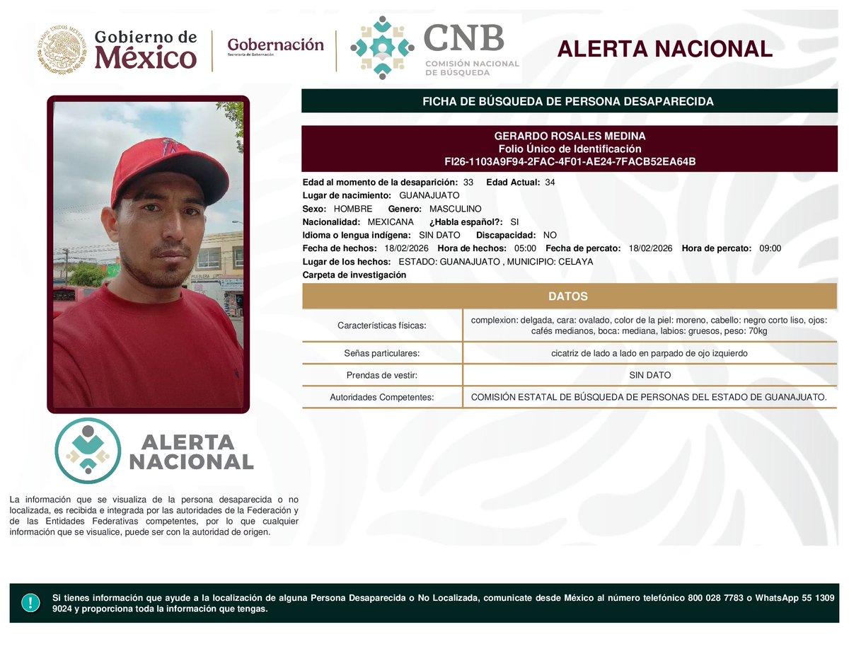 Busqueda_MX's tweet photo. ⚠️ #AlertaNacional de Búsqueda | #Nacional
Ayúdanos a difundir para ampliar la búsqueda que nos lleve a su localización:

Javier Villegas Peña - #Morelos
Raúl Torres Fuentes - #Morelos
Juan José Baque Maldonado - #Sonora
Gerardo Rosales Medina - #Guanajuato

La difusión es clave. Si cuentas con información, comunícate de inmediato:
📞 Desde México: 800 028 77 83
🌎 Desde el extranjero: +52 182 52 62 31 09
📱WhatsApp: 55 1309 9024
📍#PersonasDesaparecidas #AlertaNacional #BúsquedaNacional #HastaEncontrarles