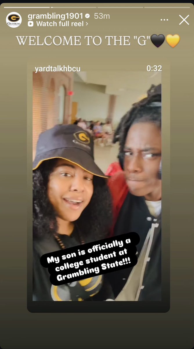 yardtalkhbcu's tweet photo. My son is officially a college student at Grambling State!!! @Grambling1901 https://t.co/3tYHbwVPT4
