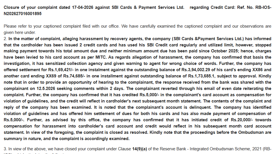 DiviIndi's tweet photo. Cong, @RBI, You did it again, Rewarded @SBICard_Connect  for harassment, abuse, and  Public shaming a customer faced. No Rules allow that, but when @DFS_India sleeps, why will @RBI care? @khurpenchh @CNBC_Awaaz @nsitharaman @FinMinIndia @jagograhakjago @aajtak https://t.co/MmHiHyRDkw