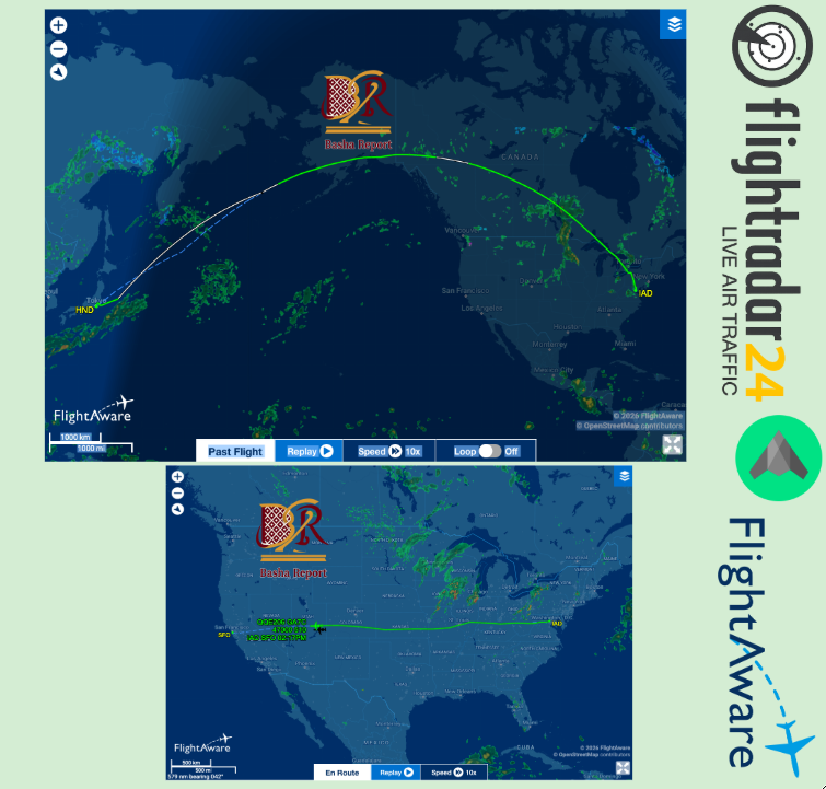 BashaReport's tweet photo. #OSINT #Randos Another flight that caught my attention, although I'm not sure it's connected to the Iran-US talks at all, is Qatar Executive flight QQE206.
The aircraft, a Gulfstream G700, flew from Tokyo Haneda (HND) to Washington Dulles (IAD) on June 10, before continuing from Washington Dulles to San Francisco (SFO) on June 11.
Qatar Executive aircraft are often used for government, diplomatic, royal, and VIP travel, although they can also operate private charter missions. What's interesting is the routing. A direct Tokyo-Washington flight followed by a short stop and an onward leg to San Francisco.