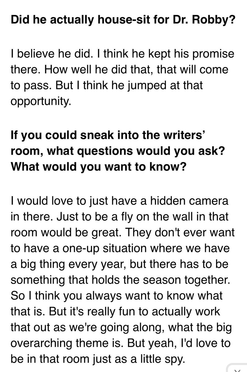 vivithebanshee's tweet photo. Gerran Howell teases Whitaker’s story for S3 and how his backstory will FINALLY come to the forefront.

He also confirms that he did in fact house sit for Robby.. how good of a job he did is yet to be revealed.

(Via https://t.co/AF3qdIEGY5) https://t.co/q89ELucYeu