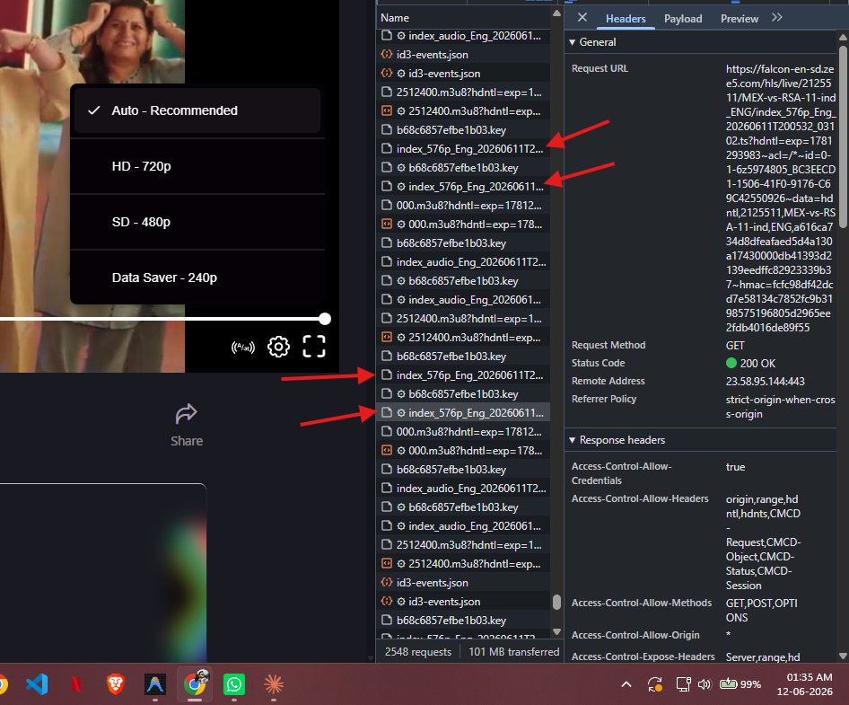 iambuddhadip's tweet photo. @ZEE5India Promised 4K for FIFA World Cup. Delivered 720p max. Auto mode secretly streams 576p, segments literally named 'index_576p' for "auto" mode. Checked network requests myself — proof in screenshots. Anyone else getting scammed? RT so others know!

#ZEE5 #FIFAWorldCup2026 https://t.co/y3hK58lUiW