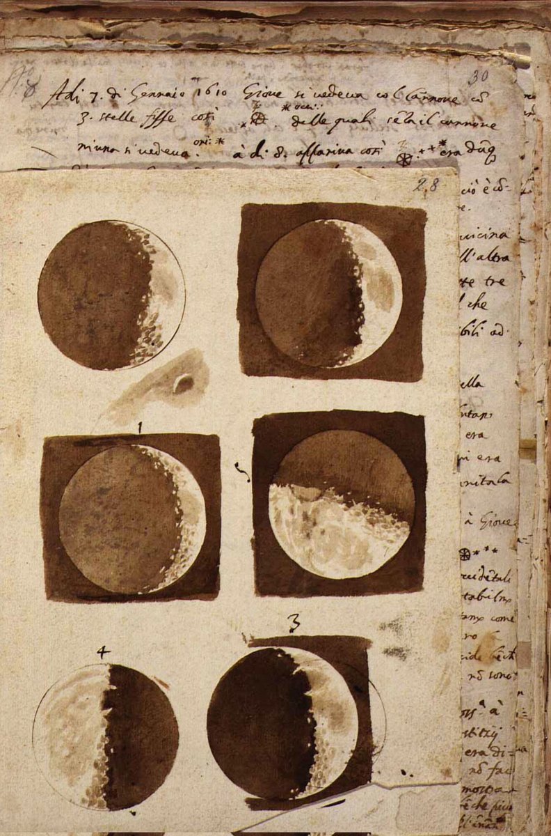 _ArtMuseum's tweet photo. Drawings of the Moon, by Galileo Galilei (1564-1642) https://t.co/ti1c4luhIA