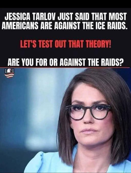 Irina_exh's tweet photo. What is your opinion on ICE raids?

A. FOR 👍
B. AGAINST 👎 https://t.co/jASYH32TCk