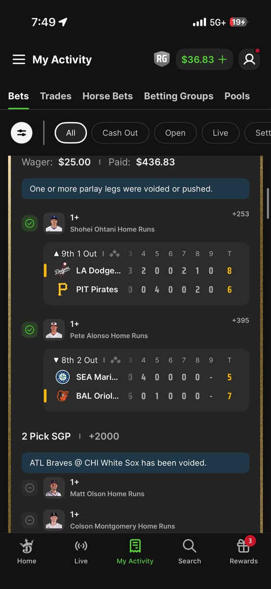 PhillyInATX's tweet photo. @AllInAbe I added the goat Colson to it, but got a nice payout as well. VIP is crushing right now https://t.co/F0djT4R0xj