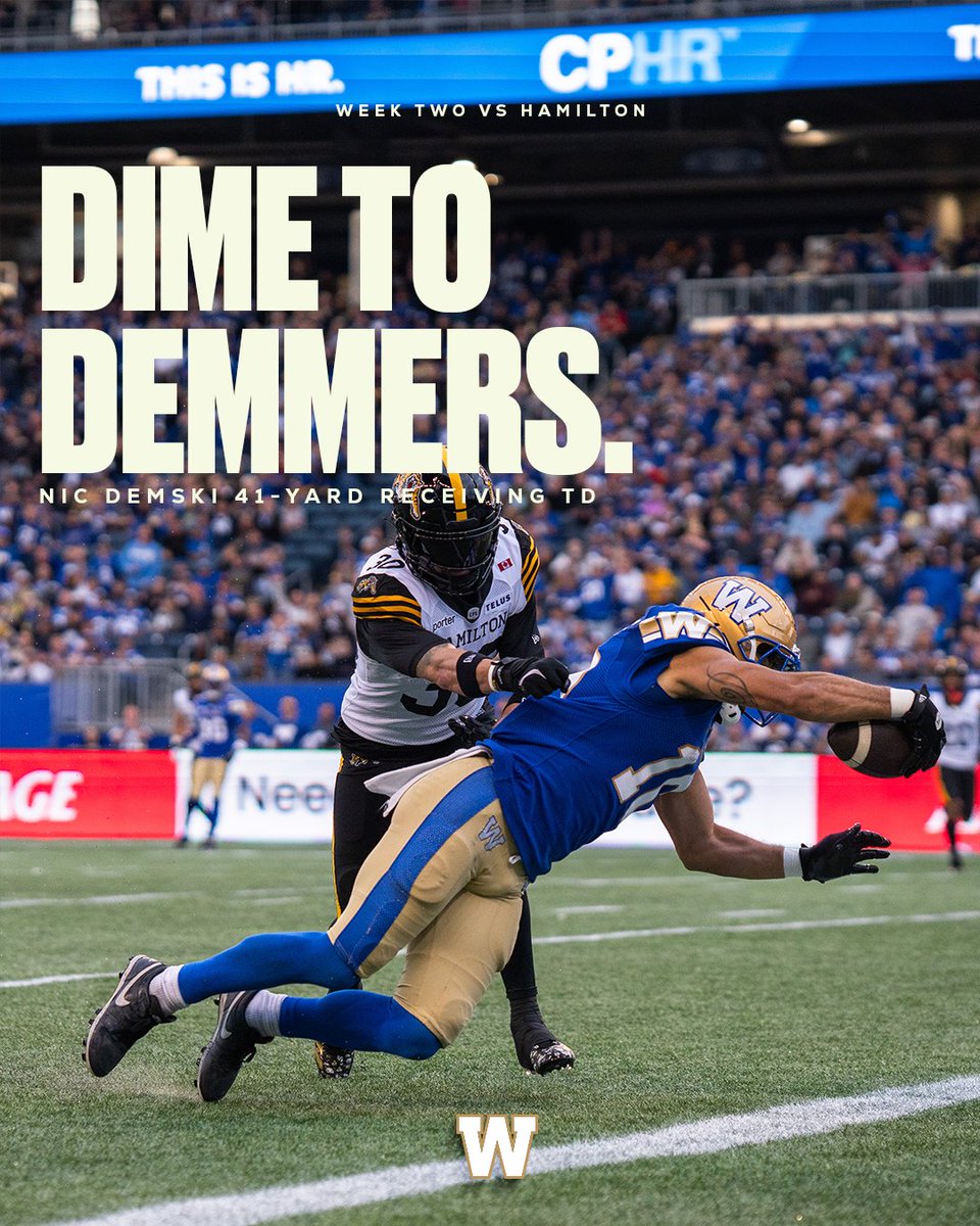 Wpg_BlueBombers's tweet photo. WHAT A DIME. 

#ForTheW https://t.co/SJK0AWlwL0